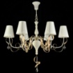 Immagine di Lampadario Classico Intreccio Bianco/Oro 6 Paralumi Ø87cm Maytoni