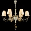 Immagine di Lampadario Classico Intreccio Bianco/Oro 6 Paralumi Ø87cm Maytoni