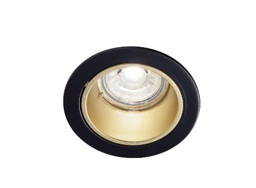 Immagine di Faretto Rotondo Incasso Controsoffitto Nero Oro 8 cm GU10 Isyluce 715NO