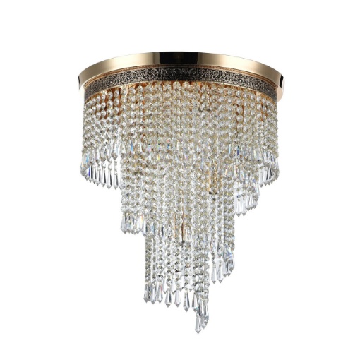 Immagine di Lampadario 7 Luci Oro Antico Cascade Cristalli Decorativi Maytoni