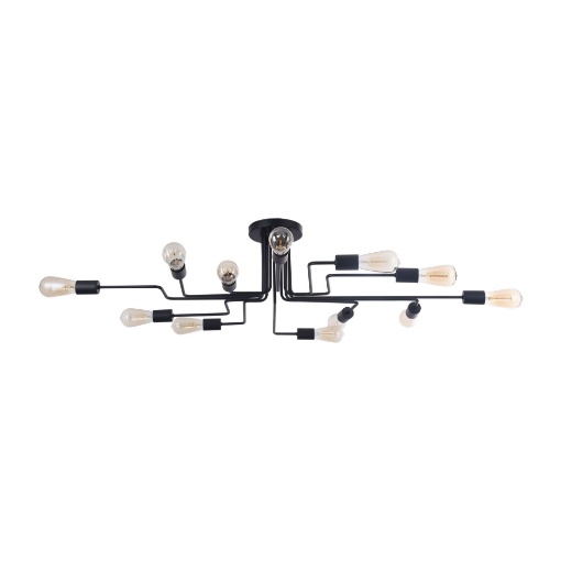 Immagine di Lampada Da Soffitto Nera Industriale Gilbert 12 Luci Maytoni