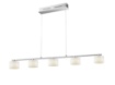 Immagine di Lampadario Nichel Lineare 5 Paralumi Vetro Led Alegro Trio Lighting