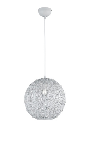 Immagine di Sospensione Bianca Sfera Fiori Decorativi Bajo Ø32 cm Trio Lighting