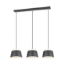 Immagine di Lampada a Sospensione Lineare Baroness 3 Paralumi Neri 6xE14 Trio Lighting