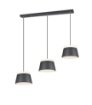 Immagine di Lampada a Sospensione Lineare Baroness 3 Paralumi Neri 6xE14 Trio Lighting