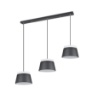 Immagine di Lampada a Sospensione Lineare Baroness 3 Paralumi Neri 6xE14 Trio Lighting