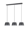 Immagine di Lampada a Sospensione Lineare Baroness 3 Paralumi Neri 6xE14 Trio Lighting