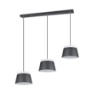 Immagine di Lampada a Sospensione Lineare Baroness 3 Paralumi Neri 6xE14 Trio Lighting