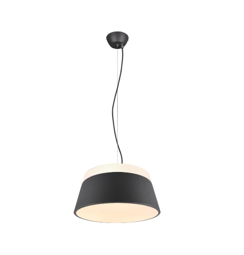 Immagine di Sospensione Cucina Baroness Paralume Nero Ø45 cm 3xE27  Trio Lighting