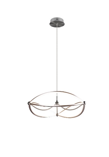 Immagine di Sospensione Design Moderno Led Charivari Ellissi Nichel Trio Lighting