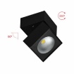 Immagine di Applique Luce Decorativa Orientabile Rubyc Nero Led 14w Switch Beneito Faure