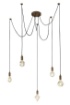 Immagine di Sospensione Cord Ragno Rame Antico 5xE27 Con Decentramento Trio Lighting