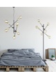 Immagine di Piantana Minimal 6 Luci Orienabili Cross Nero e Oro Trio Lighting