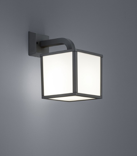 Immagine di Applique Lanterna Cubo per Esterno Cubango Antracite IP54 Trio Lighting