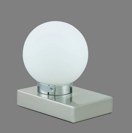 Immagine di Lumetto Davi II Nichel con Sfera Vetro e Sensore Touch On/Off Trio Lighting