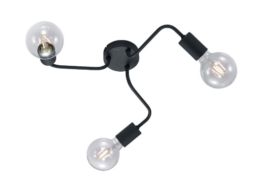 Immagine di Plafoniera Industrial 3 Luci Diallo Tubi Metallo Nero Trio Lighting