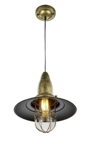 Immagine di Sospensione Vintage Fisherman 1xE27 Ottone Invecchiato Trio Lighting