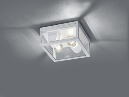 Immagine di Lampada da Soffitto Garonne Zincato IP44 2xE27 Trio Lighting