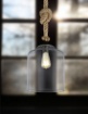 Immagine di Sospensione Vintage Corda Judith Paralume Bicchiere Vetro Trasparente Trio Lighting