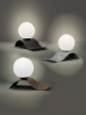 Picture of Lumetto Moderno Base Onda Grigio Antico e Sfera Vetro Bianco Lara Trio Lighting