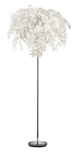 Immagine di Piantana 3 Luci Foglie Decorative Bianche Leavy Trio Lighting