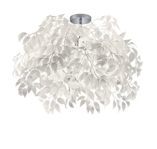 Immagine di Plafoniera 3 Luci Foglie Lavabili Bianche Leavy Ø70 cm Trio Lighting