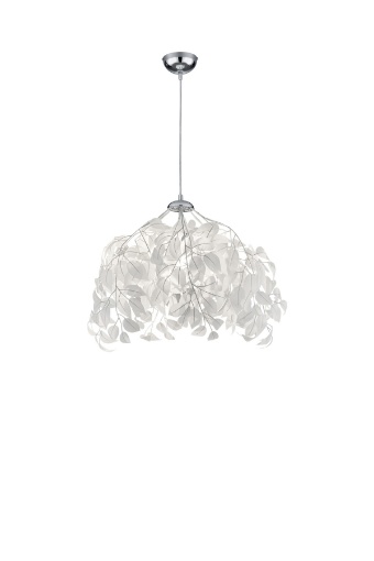 Immagine di Sospensione Decorativa Foglie Bianche Lavabili Leavy Ø38 cm Trio Lighting