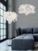 Immagine di Lampadario 4 Luci Foglie Bianche Lavabili Leavy Ø70 cm Trio Lighting