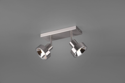 Immagine di Lampada a Soffitto 2 Faretti Spot GU10 Orientabili Leon Nichel Trio Lighting