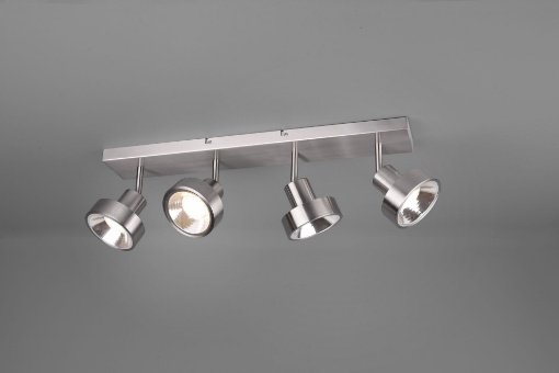 Immagine di Plafoniera Soffitto 4 Spot GU10 Orientabili Leon Nichel Trio Lighting