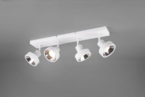 Immagine di Lampada da Soffitto 4 Faretti Spot Orientabili Leon Bianco Trio Lighting