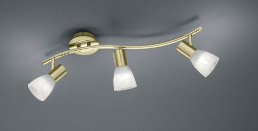 Immagine di Faretto Da Soffitto 3 Luci Orientabile Levisto Ottone Trio Lighting