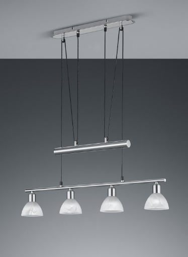 Immagine di Lampadario Sali e Scendi 4 Luci Bilanciere Levisto Nichel Trio Lighting