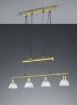 Immagine di Lampadario Ottone Sali e Scendi Bilanciere 4 Paralume Vetro Levisto Trio Lighting