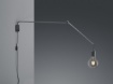 Immagine di Applique Minimal Braccio Flessibile Line Nero Portalampada E27 Trio Lighting