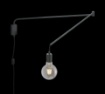 Immagine di Applique Minimal Braccio Flessibile Line Nero Portalampada E27 Trio Lighting