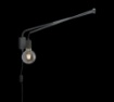 Immagine di Applique Minimal Braccio Flessibile Line Nero Portalampada E27 Trio Lighting