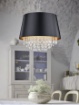 Immagine di Sospensione 3 Luci Loreley Nero Oro e Pendagli Decorativi Trio Lighting