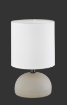 Immagine di Lumetto Moderno Ceramica Cappuccino Paralume Bianco Luci Ø14 cm Trio Lighting