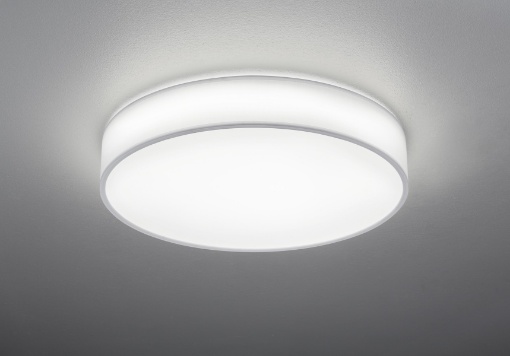 Immagine di Plafoniera Led Dimmer Cambio Colore Stoffa Bianco Lugano Ø60 cm Trio Lighting