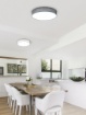 Immagine di Plafoniera Led Dimmer Cambio Colore Stoffa Bianco Lugano Ø60 cm Trio Lighting