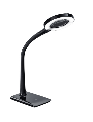 LAMPADA LED DA TAVOLO NERO - CON LENTE DI INGRANDIMENTO