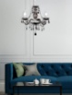 Immagine di Lampadario 3 Bracci Classico Lüster Cromo Pendenti Decorativi Neri Trio Lighting