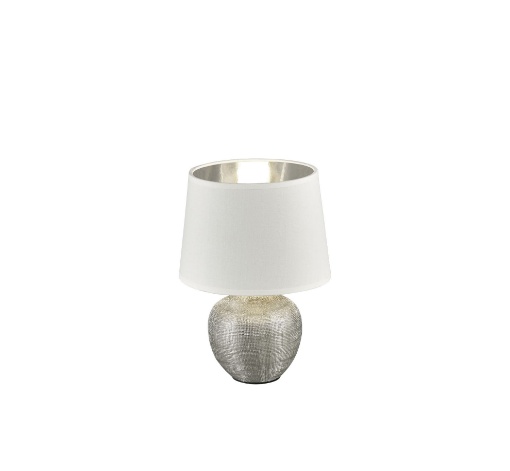 Immagine di Lumetto Moderno Ceramica Argento Paralume Bianco Luxor Ø18 cm Trio Lighting