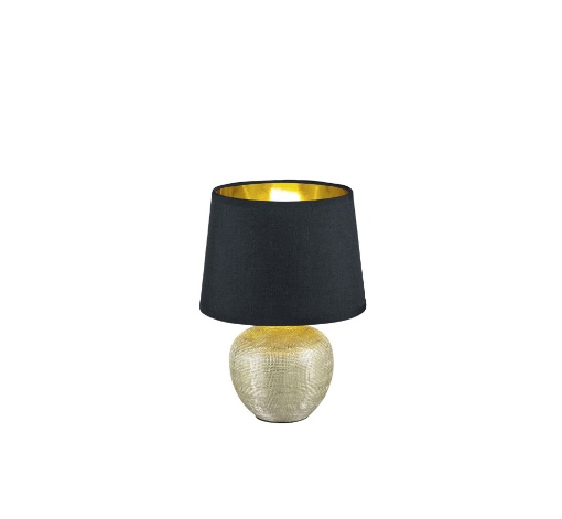 Immagine di Lumetto Moderno Ceramica Oro Paralume Nero Luxor Ø18 cm Trio Lighting