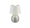 Immagine di Lume Base Ceramica Argento Paralume Bianco Luxor Ø24 cm Trio Lighting