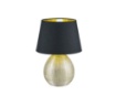 Immagine di Lume Grande Base Ceramica Oro Paralume Nero Luxor Ø24 cm Trio Lighting