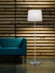 Immagine di Piantana Regolabile Nichel con Paralume Bianco Lyon 3xE27 Trio Lighting