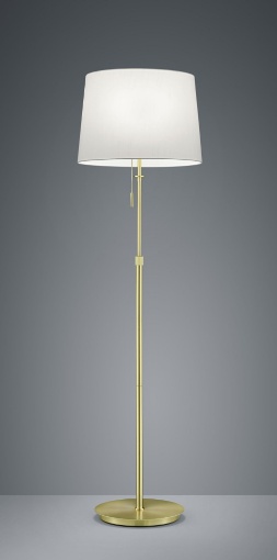 Immagine di Piantana Ottone 3 Luci Altezza Regolabile con Paralume Bianco Lyon Trio Lighting