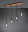 Immagine di Sospensione Industrial Finitura Anticata 4xE27 Madras Argento Trio Lighting